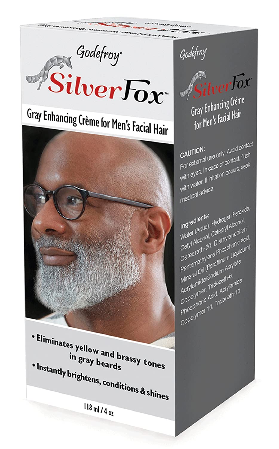 Godefroy Silver Fox Men's Silver And Gray Beard Brightener For Ethnic Hair Types