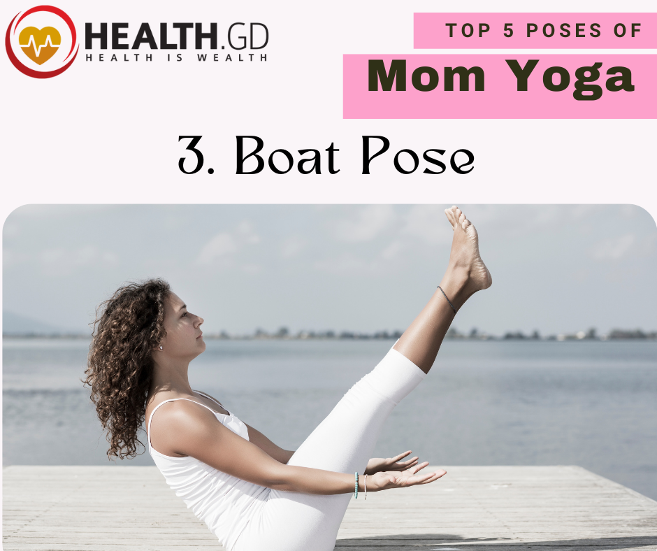 Mom Yoga boat pose