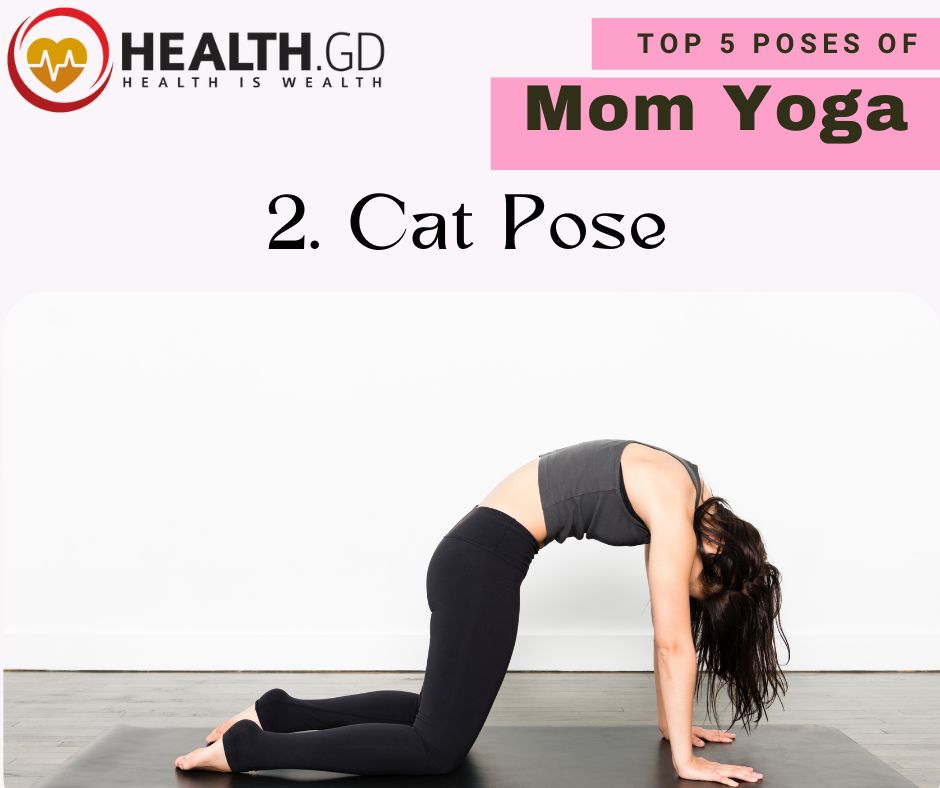 Mom Yoga cat pose