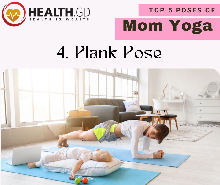 Mom Yoga plank pose