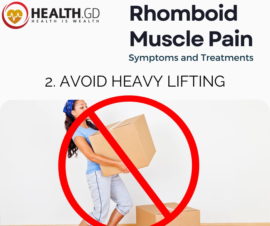 Rhomboid Muscle Pain Avoid heavy lifting